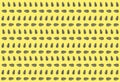 Seamless endless pattern of sunflower seeds on a yellow background. Horizontal and vertical multidirectional vector seeds Royalty Free Stock Photo