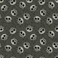 Seamless pattern texture with a pattern of scary skeletons. Halloween background