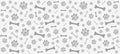 Seamless endless pattern of traces of dog paws. Dog legs and bon Royalty Free Stock Photo