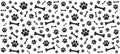 Seamless endless pattern of traces of dog paws. Dog legs and bones Royalty Free Stock Photo