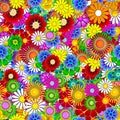 Seamless endless spring flower background