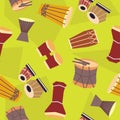 Seamless ethnic drums pattern