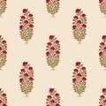 Seamless ethnic India floral pattern.