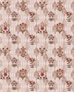 Seamless ethnic mughal floral pattern on orange background