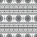 Seamless ethnic ornament pattern with abstract geometric. Native American vector illustration. Aztec motif style. Royalty Free Stock Photo