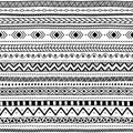 Seamless ethnic pattern. Black and white striped background. Royalty Free Stock Photo