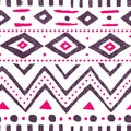 Seamless ethnic pattern. Cute vintage print. White, purple and p