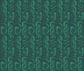 seamless ethnic pattern in green Royalty Free Stock Photo