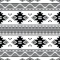 Seamless ethnic pattern in Native American style. Geometric pattern with Aztec and Navajo tribal design. Royalty Free Stock Photo