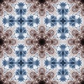 Dark indigo blue white bandanna style tye dye print pattern. Seamless ethnic silk home decor design with masculine