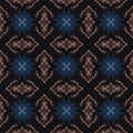 Dark indigo blue white bandanna style tye dye print pattern. Seamless ethnic silk home decor design with masculine Royalty Free Stock Photo