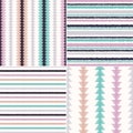 Seamless ethnic tribal ikat stripes background vector repeated folk pattern design