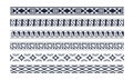 seamless ethnic tribe border pattern decoration set