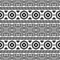Seamless Etnic Pattern in black and white color Royalty Free Stock Photo