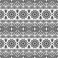 Seamless Etnic Pattern in black and white color Royalty Free Stock Photo