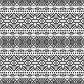 Seamless Etnic Pattern in black and white color Royalty Free Stock Photo