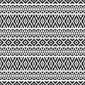 Seamless Etnic Pattern in black and white color Royalty Free Stock Photo