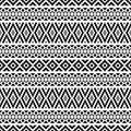 Seamless Etnic Pattern in black and white color