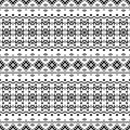 Seamless Etnic Pattern in black and white color Royalty Free Stock Photo