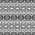 Seamless Etnic Pattern in black and white color