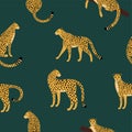 Seamless exotic pattern with abstract silhouettes of animals Royalty Free Stock Photo