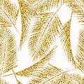 Seamless exotic pattern with palm leaf silhouettes. Royalty Free Stock Photo