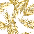 Seamless exotic pattern with palm leaf silhouettes. Royalty Free Stock Photo