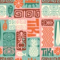 Seamless Exotic Tiki Pattern. Vector illustration.