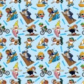 Seamless Extreme sport pattern Royalty Free Stock Photo
