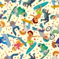 Seamless extreme sport pattern Royalty Free Stock Photo