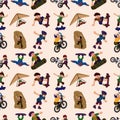 Seamless extreme sport pattern Royalty Free Stock Photo