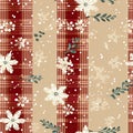 seamless fabric pattern rustic plaid patterns with delicate snow, vector