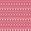 Seamless fabric. Pixel. Merry Christmas and happy New year The occasion. White, red. Ornament. Royalty Free Stock Photo