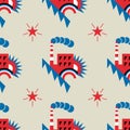 Seamless factory pattern in constructivism soviet style. Vector vintage 20s geometric ornament Royalty Free Stock Photo