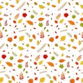 Seamless falling colorful autumn leaves wallpaper pattern