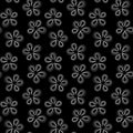 Seamless falling snowflakes stylized flowers pattern