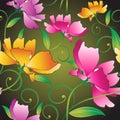 Seamless fancy flowers for textile fabrics