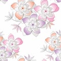 Seamless fancy vector flower background Royalty Free Stock Photo