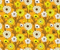 Seamless fancy flower wallpaper-background Royalty Free Stock Photo