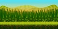 Seamless fantasy landscape, vector game background with separated layers for parallax effect Royalty Free Stock Photo