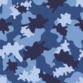 Seamless blue and white camouflage pattern vector.