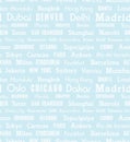 Seamless fashion city names pattern