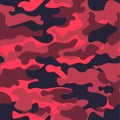 Seamless fashion elite tan red camo pattern vector.Classic clothing style masking camo repeat print. Red, white, brown