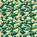 Seamless fashion textile camouflage pattern