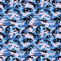 Seamless fashion textile camouflage pattern