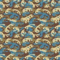 Seamless fashion textile camouflage pattern