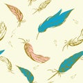 Seamless feather pattern Royalty Free Stock Photo