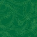 Seamless Fern Leaves Pattern in Green Colors