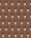 Seamless festive christmas background with christmas reindeer rudolph