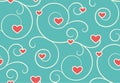 Seamless Festive Love Abstract Pattern with Hearts on Blue